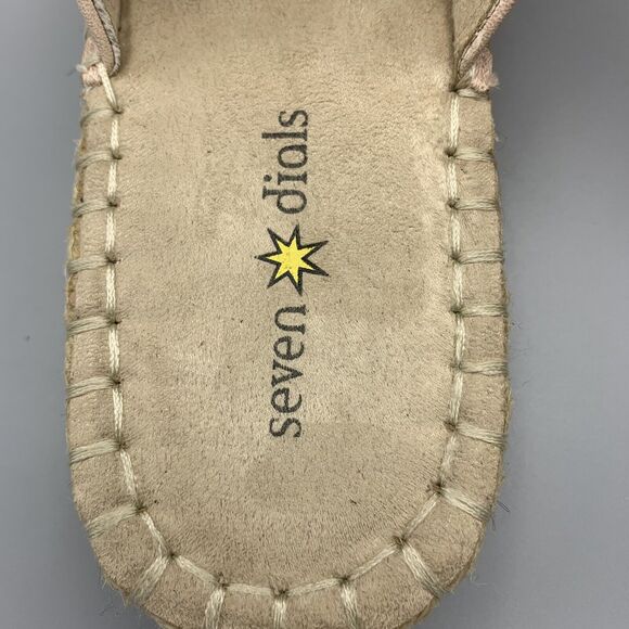 Seven Dials Sandals, Women's 8.5, Faux Suede Espadrille, Open Toe Tassled Pink - Picture 6 of 10